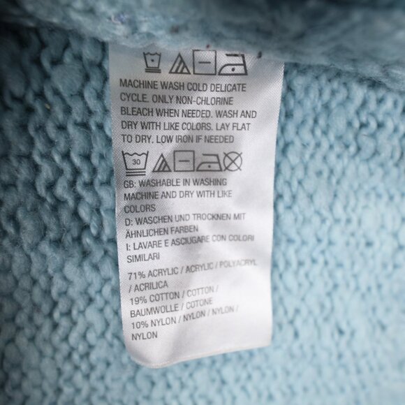 G.I.L.I. Oversized Turtle Neck Sweater Light Blue XL - Picture 6 of 7